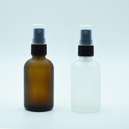 60ml フロスト加工ガラスボトル スプレー付き （茶色）or（半透明）